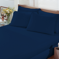 Lençol Malha Liso com Elástico Casal Azul Marinho Linha Cores Portallar