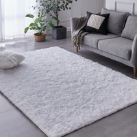 Tapete Pelo Alto Felpudo Macio Anti Derrapante Anti Alérgico Branco - 100 x 120 cm Tapete para Sala e Quarto