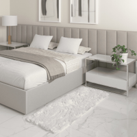 Tapete Passadeira Quarto Antiderrapante Branco 50 x 140 cm