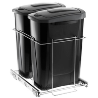 Lixeira Deslizante Slim Dupla 45,5cm x 29cm x44cm Cesto de L