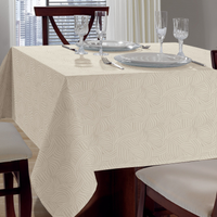 Toalha de Mesa Quadrada 4 Lugares Safira 2 Bege