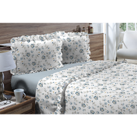 Jogo de Cama Queen 180 fios Romantique Azul Claro 4 peças Textil Lar