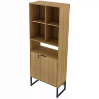 Armario 02 Portas Com Chave Pes Tubular ME4155 Amendoa Preto Tecno Mobili