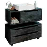 Conjunto 3 Peças Para Banheiro BN3600X43X44 Marmore Lunar Tecno Mobili