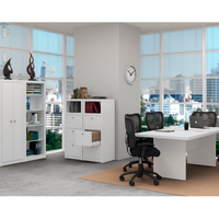 Conjunto Escritório Completo 05 Peças CJ18 Branco Tecno Mobili