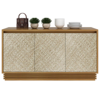 Balcao Buffet 03 Portas 160cm BB2611 Natural Palha Tecno Mobili