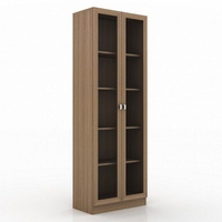 Armário Estante Alto Porta de Vidro ME4115 MDP Amendoa G69