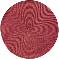 Kit 12 Americano Requinte Liso para Mesa Redondo 38cm Bordô