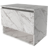 Gabinete de Banheiro 60 cm 1 Porta e Nicho Valente Mármore Branco