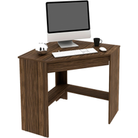 Mesa Escrivaninha de Canto para Escritório 1 Gaveta Nogal