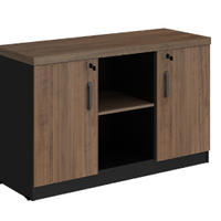Armário Baixo Credenza p/ Escritório 1,20 Web40 Ameixa/Preto