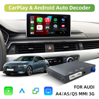 Wireless CarPlay & Android Auto Retrofit Decoder for Audi A4 A5 Q5 2008-2018 MMI 3G, 6.5/7" Screen,Plug & Play OEM Upgrade