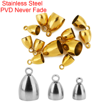 10pcs PVD Never Fade Stainless Steel Clasps Hooks For Leather Cord 5 6 8 mm End Caps Necklace Connectors for Diy Jewelry Making