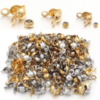 40-200pcs Stainless Steel Connector Clasp Crimp End Beads Jewelry Kit DIY Bracelet Necklace Jewelry Making Findings Accessories