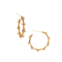 Sumni Fashionable 18K Gold Plated S925 Silver Needle Women's Earrings Face Slimming Geometric Pattern out Style
