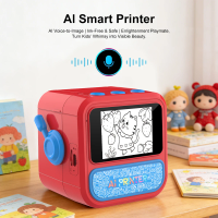 Smart AI Voice Mini Thermal Printer with Display Inkless Portable Sticker Maker 6 Modes for Home Office Study DIY Projects