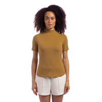 Camiseta Olympikus Comfy Gola Alta Feminina G Marrom