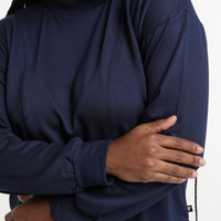 Blusa Moletom Feminino Básico Azul Marinho