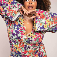 Blusa Transpassada Estampa Flora