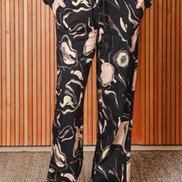 Calça Pantalona Moletom Estampa New Wave