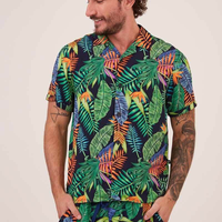 Camisa Manga Curta Estampa Tropical