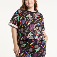 Camiseta Oversized Estampa Disco