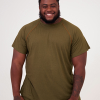 Camiseta Raglan Malha Linho Verde Musgo