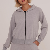 Jaqueta Cropped Moletom Urban Cinza Mescla