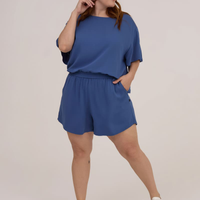 Shorts Evasê Visco Azul Ciano