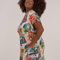 Vestido Com Bolso Estampa Sororidade