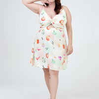 Vestido Curto Estampa Drinks
