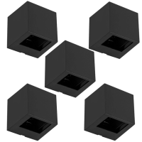 Kit 5 Arandelas Led Abs 2W 3000K Ip65 0 A 90° Block