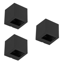 Kit 3 Arandelas Led Abs 2W 3000K Ip65 0 A 90° Block