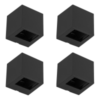 Kit 4 Arandelas Led Abs 2W 3000K Ip65 0 A 90° Block