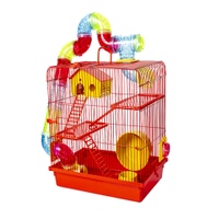 Gaiola 3 Andares Para Hamster Vermelha Jel Plast