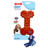Mordedor Osso Dentalbone Flat Com Corda Cães Até 22kg Vermelho Odontop