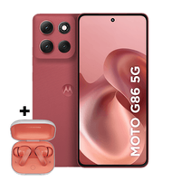 Smartphone Motorola Moto g86 5G 256 GB + Moto Buds 24GB (8GB RAM+16GB Ram Boost) Tela 1.5K pOLED, 50MP Sony camera OIS Moto AI, videos em 4K, IP68 + IP69 - Vermelho