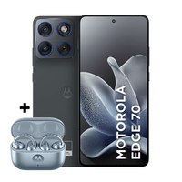 Kit smartphone motorola edge 70 512GB e fone moto buds loop Swarovski Ice Melt 24GB (12GB RAM + 12GB RAM Boost), Ultrafino, 3 cameras 50MP e tela extreme Amoled 120hz - Gadget Gray
