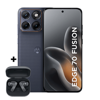 Kit smartphone motorola edge 70 fusion e fone moto buds bass 256GB 24GB (8GB RAM + 16GB RAM Boost), camera 50MP Sony Lytia 710, Tela 1.5K extreme Amoled 144hz - Grafite