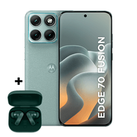 Kit smartphone motorola edge 70 fusion e fone moto buds bass 256GB 24GB (8GB RAM + 16GB RAM Boost), camera 50MP Sony Lytia 710, Tela 1.5K extreme Amoled 144hz - Verde Claro
