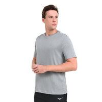 Camiseta de Corrida Masculina Mizuno Run Spark 2 P Cinza