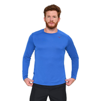 Camiseta de Treino Mizuno Two Loops 88 LS Masculina M Azul