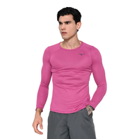 Camiseta de Treino Mizuno Two Loops 88 LS Masculina M Rosa