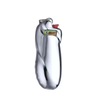 Clearance_Shiny Zinc Alloy Chromed Metal Shell For Small Bic Lighter J5 J25 No Lighter_Continuous updates