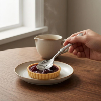 Scalloped Soup Spoon Decorative Handle Shell-Shaped Spoon Tableware Corrosion Resistant Lightweight