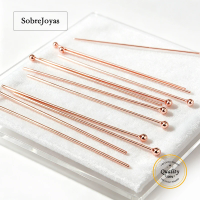 14K Rose Gold Filled Ball Headpin 24 Gauge Wire 0.41/0.5mm Length 1/1.5/2 Inch (25.4/38.1/50.8mm) for Wholesale Jewelry Making