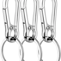 3 Pack Key Ring Clip Holder for Men and Women, Durable Keychain Organizer