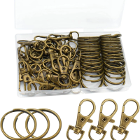60 Pcs Swivel Clasps Lanyard Snap Hooks with Key Rings for Keychain, Jewelry Making, DIY Crafts