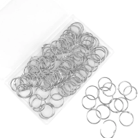 100 Pack 1-Inch Loose Leaf Binder Rings, Silver Nickel Plated