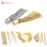 Full Length 45MM 58MM 63MM 18K Gold Color Brass Tassel Charms Pendants Jewelry Earrings Making Findings Diy Accessories